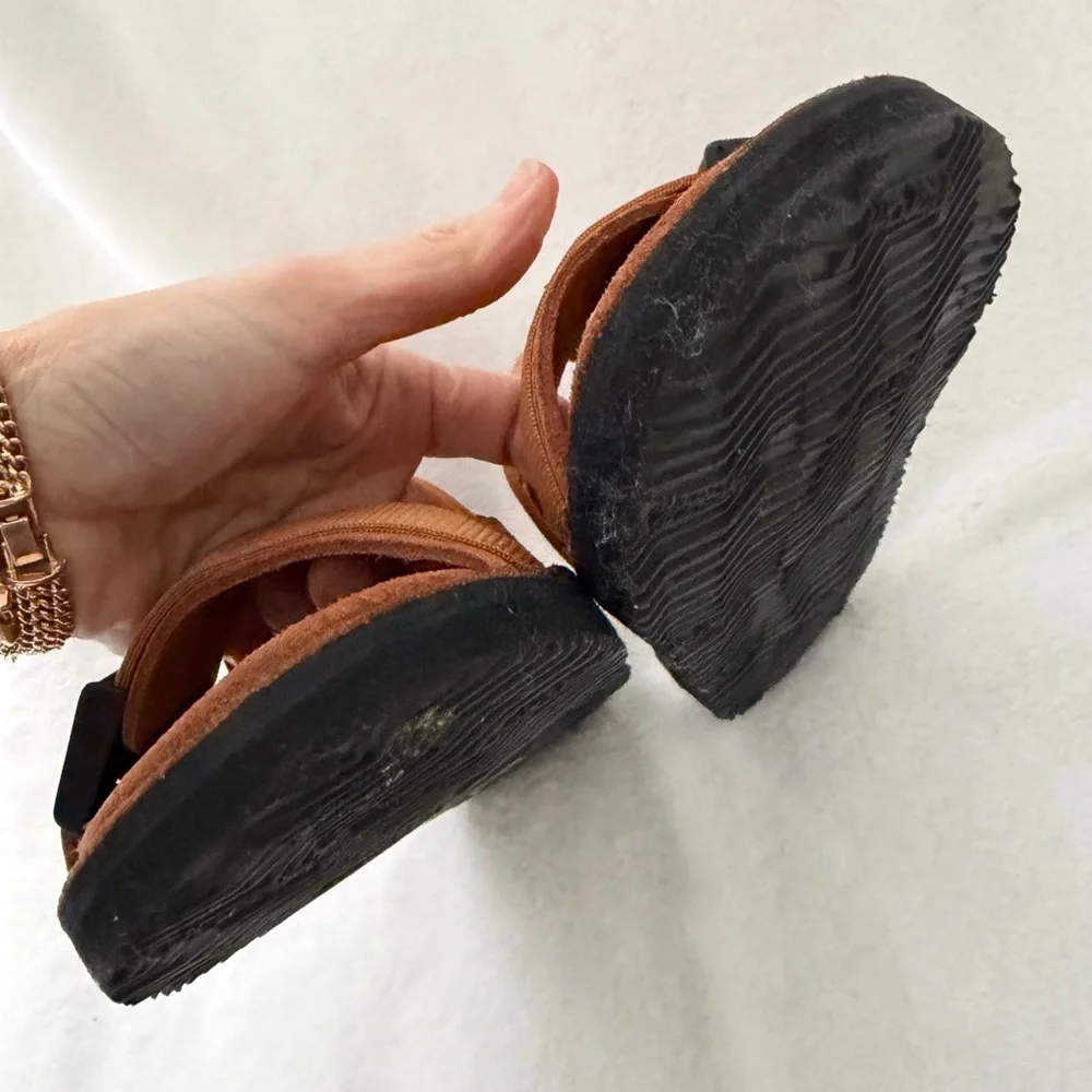 Buttero Double Strap Suede Sandals Chestnut Brown Sz US 8 = IT 41 Men’s